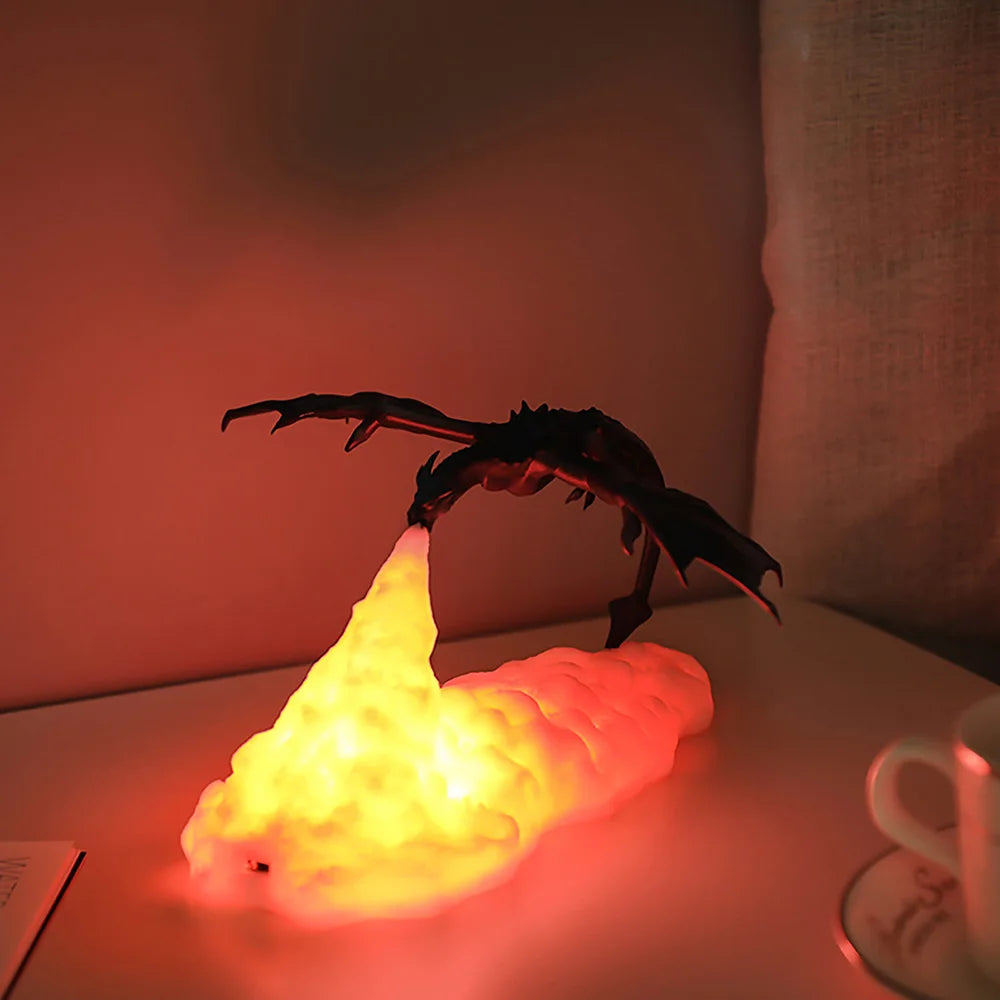 Fire Dragon Lamps, 3D Printed Light By Elara