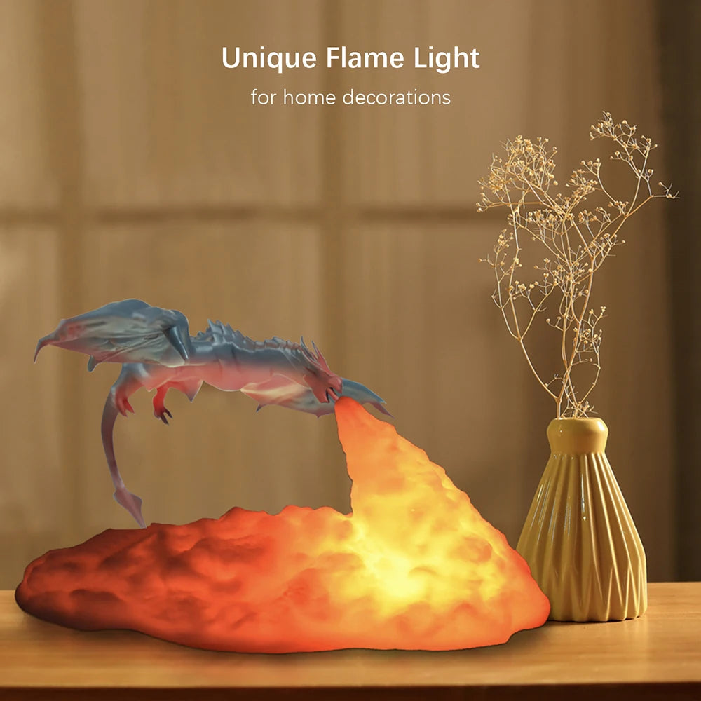 Fire Dragon Lamps, 3D Printed Light By Elara